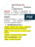 Etude de Texte L'incipit