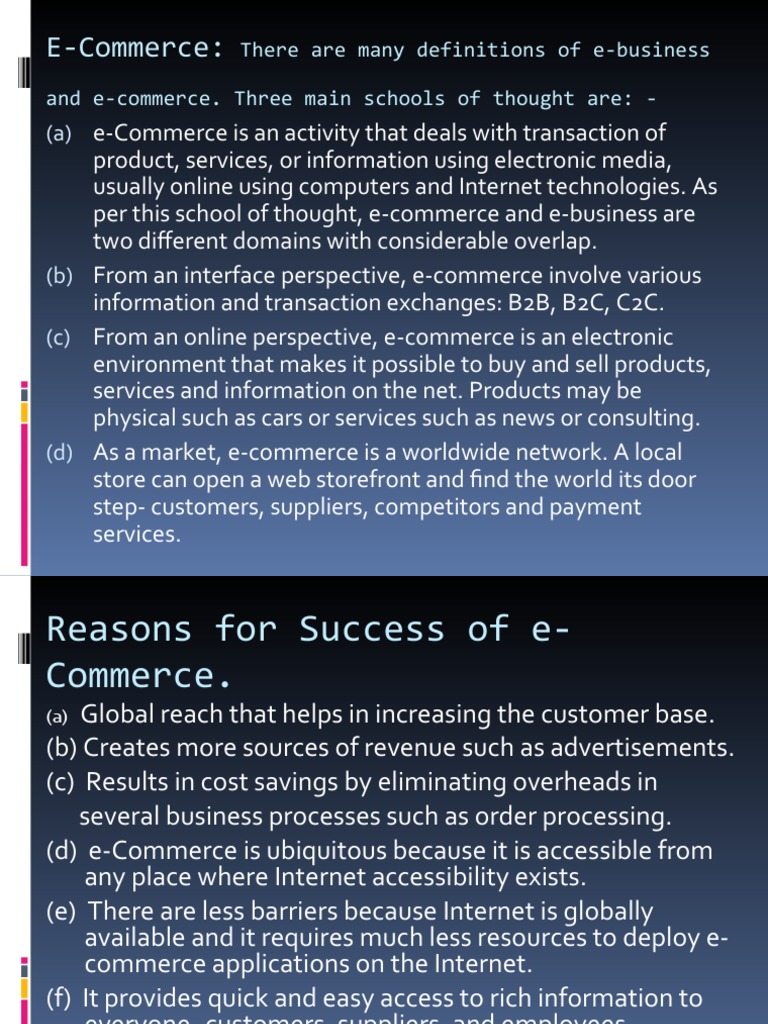 Understanding E-Commerce: Benefits & Challenges | PDF | E Commerce ...