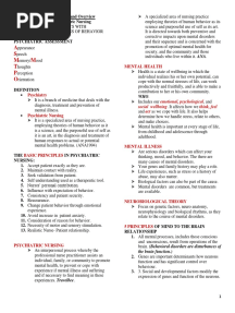 NCM 117 - Psychiatric Nursing (MODULE 1 & 2)