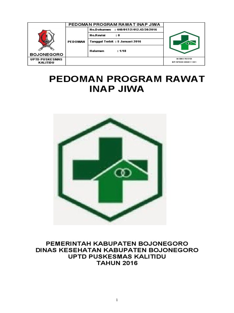 Pedoman Rawat Inap Kesehatan Jiwa | PDF
