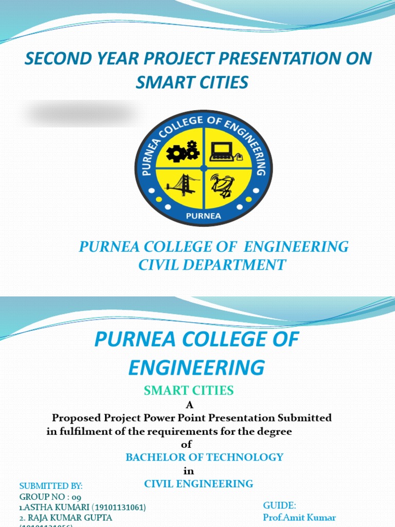 Second Year Project Presentation On Smart Cities: Purnea College of ...