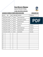 IUB Timetable for BS IT Morning 1st Semester Spring 2022