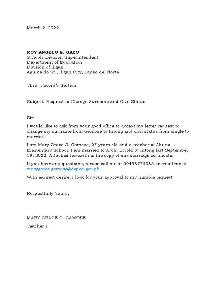 Letter of Intent Change Status PDF