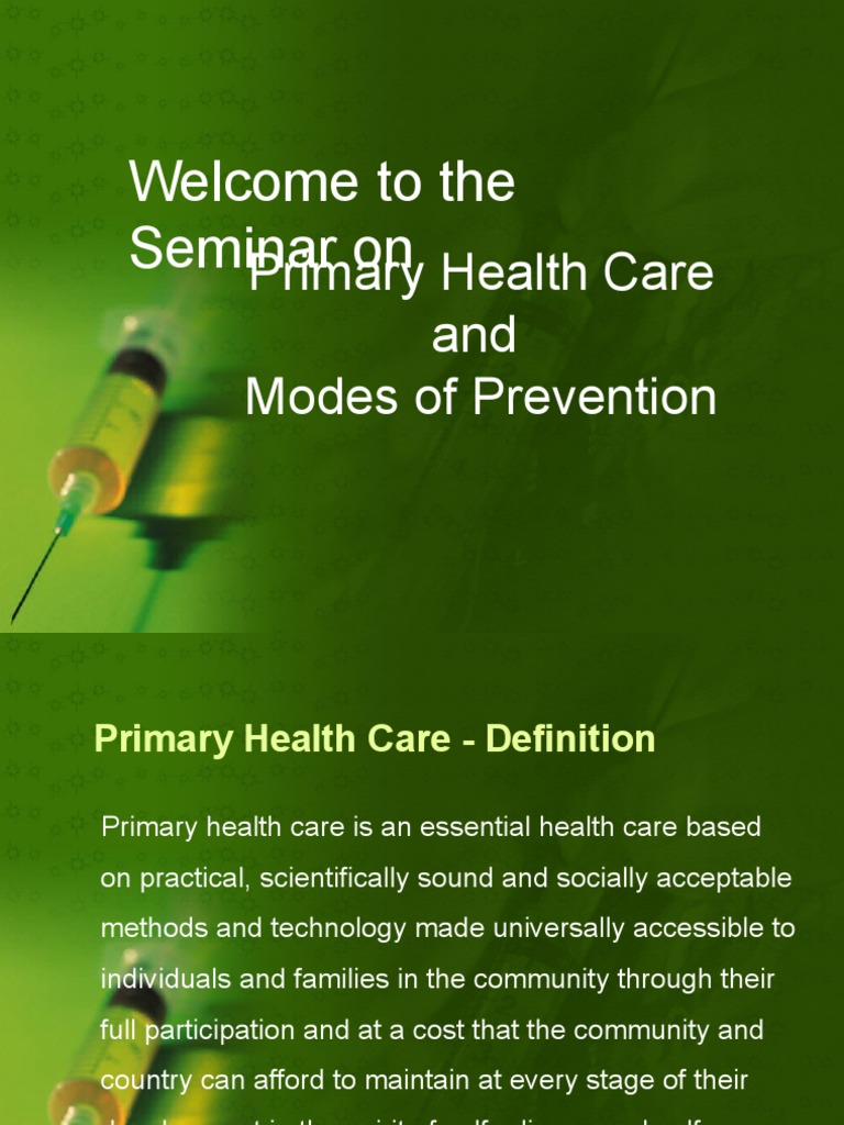 Primary Health Care and Prevention Strategies | PDF | Millennium ...