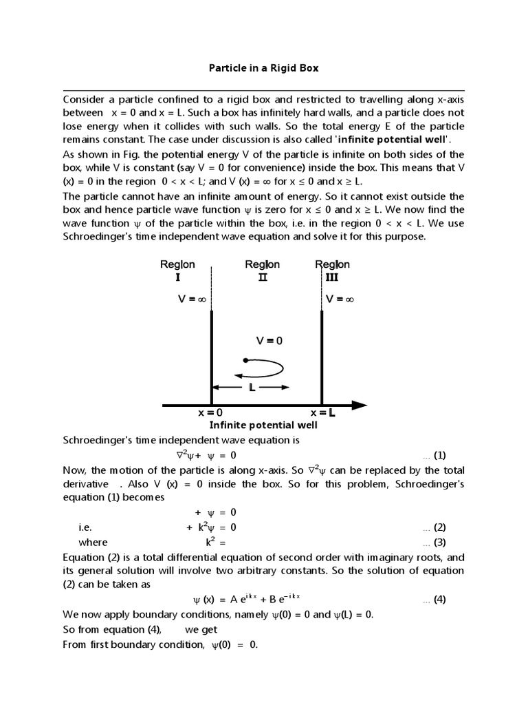 Particle in A Rigid Box | PDF | Wave Function | Waves