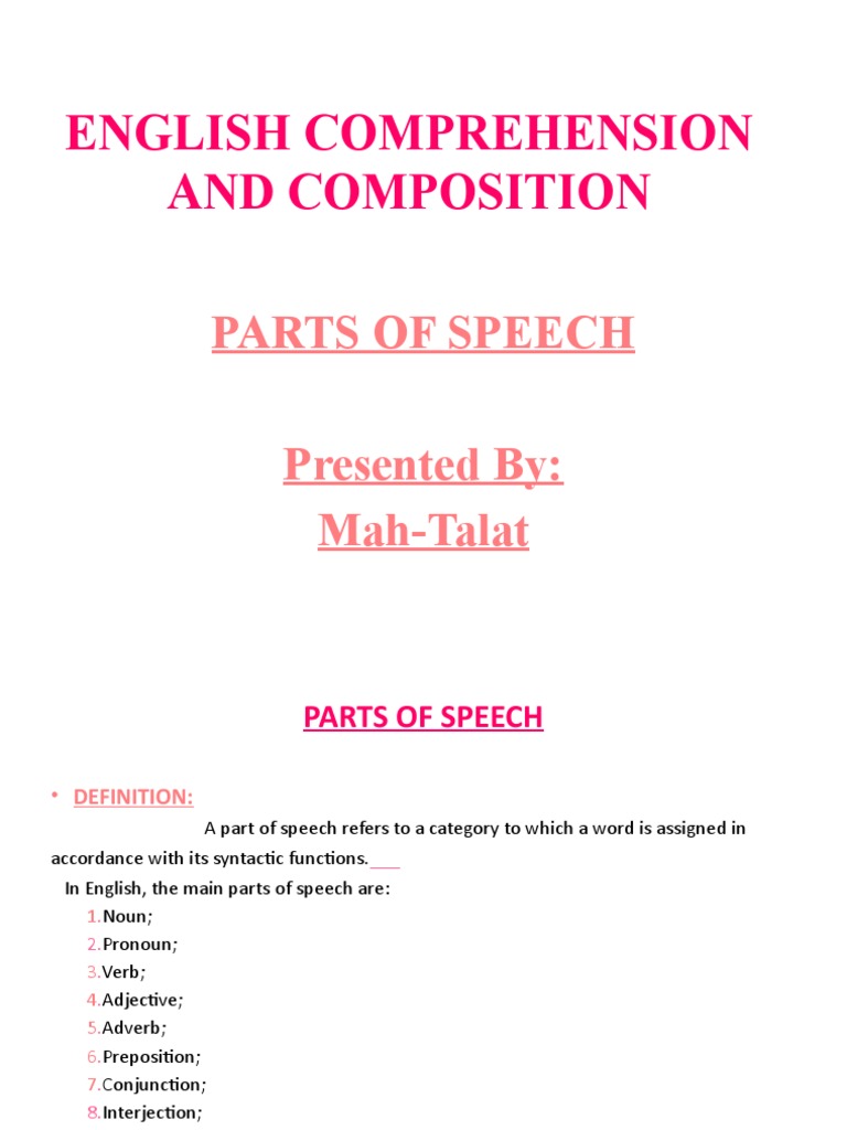 English Composition and Comprehension Guide | PDF | Adverb | Noun