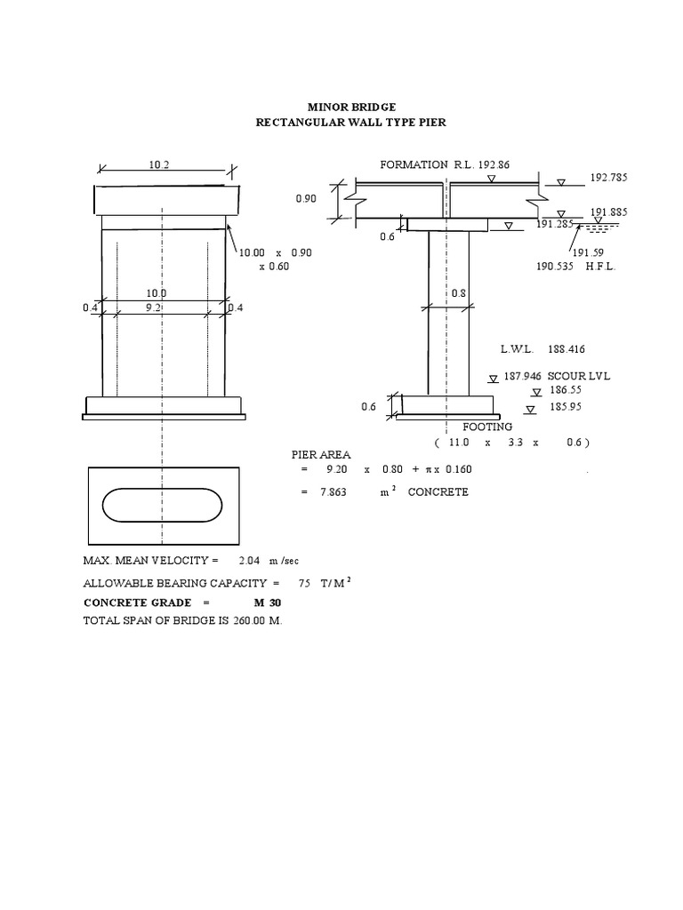 Minor Bridge Pier Design Summary | PDF | Economic Sectors | Architecture