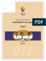 Setswana Assessment Syllabus: Botswana Examinations Council Private Bag 0070 Gaborone