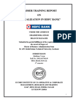 Summer Training Report ON "Digitalization in HDFC Bank"