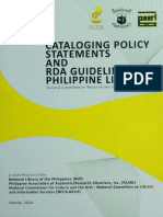 Cataloging Policy Statements and RDA Guidelines For Philippine Libraries