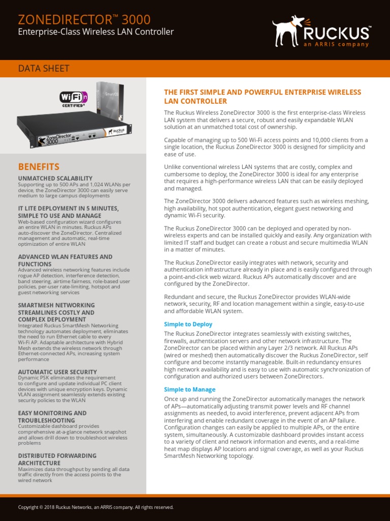 Ds Zonedirector 3000 PDF Computer Network Wireless Lan