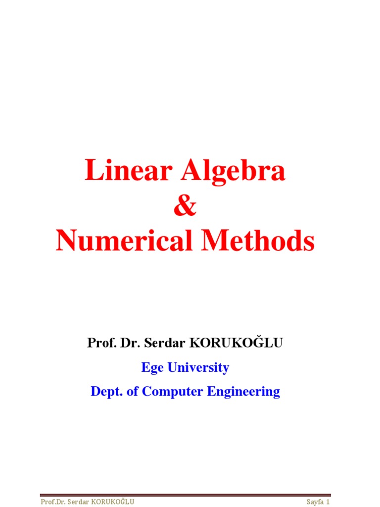 Linear Algebra&Numerical Methods1 PDF Numerical Analysis Linear Algebra