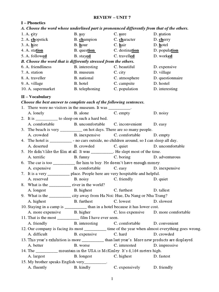Review Unit 7 | Download Free PDF | Transport