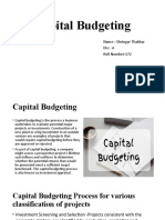 Capital Budgeting - Shringar Thakkar