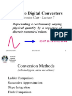 Analog To Digital Converters: Electronics Unit - Lecture 7