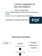 Sensori (-Motor) Integration For Motion and Balance: Proprioception Vision Vestibular System