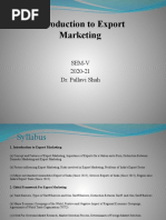 Introduction To Export Marketing: Sem-V 2020-21 Dr. Pallavi Shah