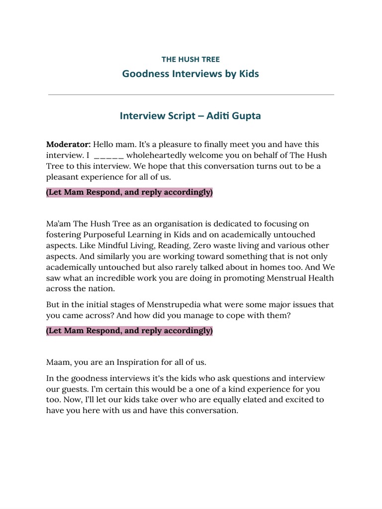 Interview Script | PDF