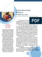 October 31 Sunday Mass Gospel Reflection