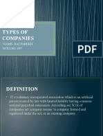 Types of Companies: Name-Raj Parekh ROLLNO. 097