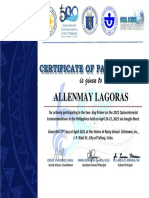 SMS - Certificate of Participation - Lagoras