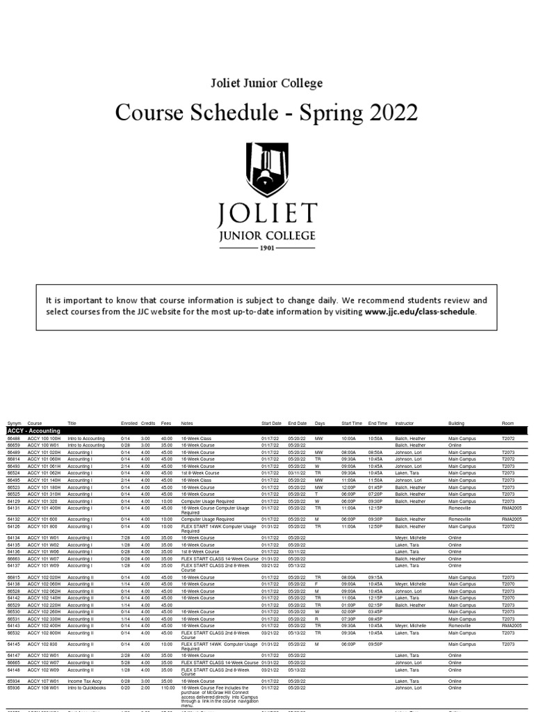 Printed Course Schedule Spring 2022 10.13.21 PDF