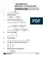 Mathematics Formula Booklet - Gyaan Sutra Straight Line: D (X-X) (Y-Y)