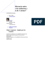 Cual Es La Diferencia Entre El Numero de Oxidacion y La Valencia de 1 Atomo