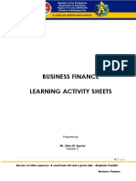 Business Finance Learning Activity Sheets: Alangilan Senior High School