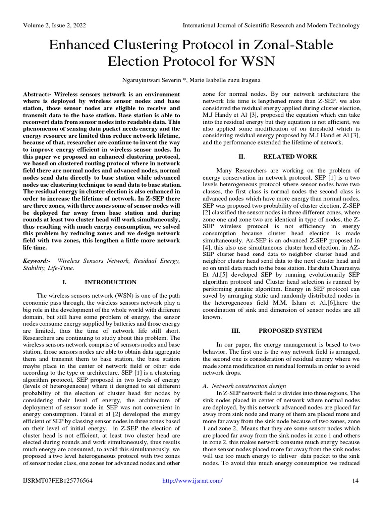 Enhanced Clustering Protocol in Zonal-Stable Election Protocol For WSN ...