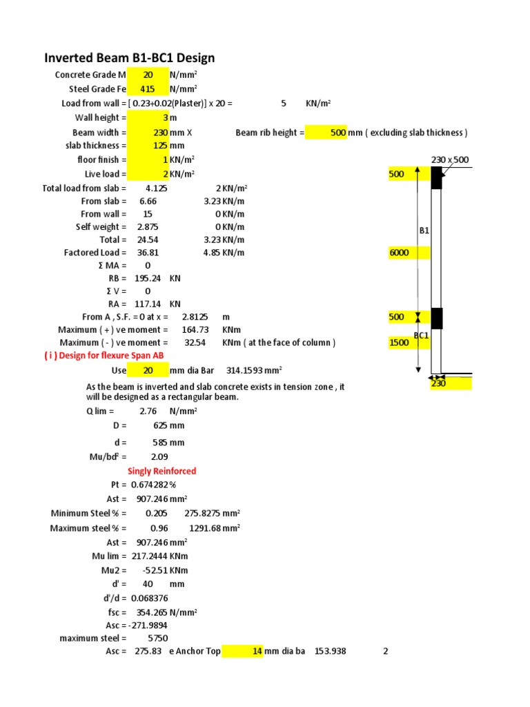 Inverted Beam Design | PDF | Beam (Structure) | Mechanical Engineering