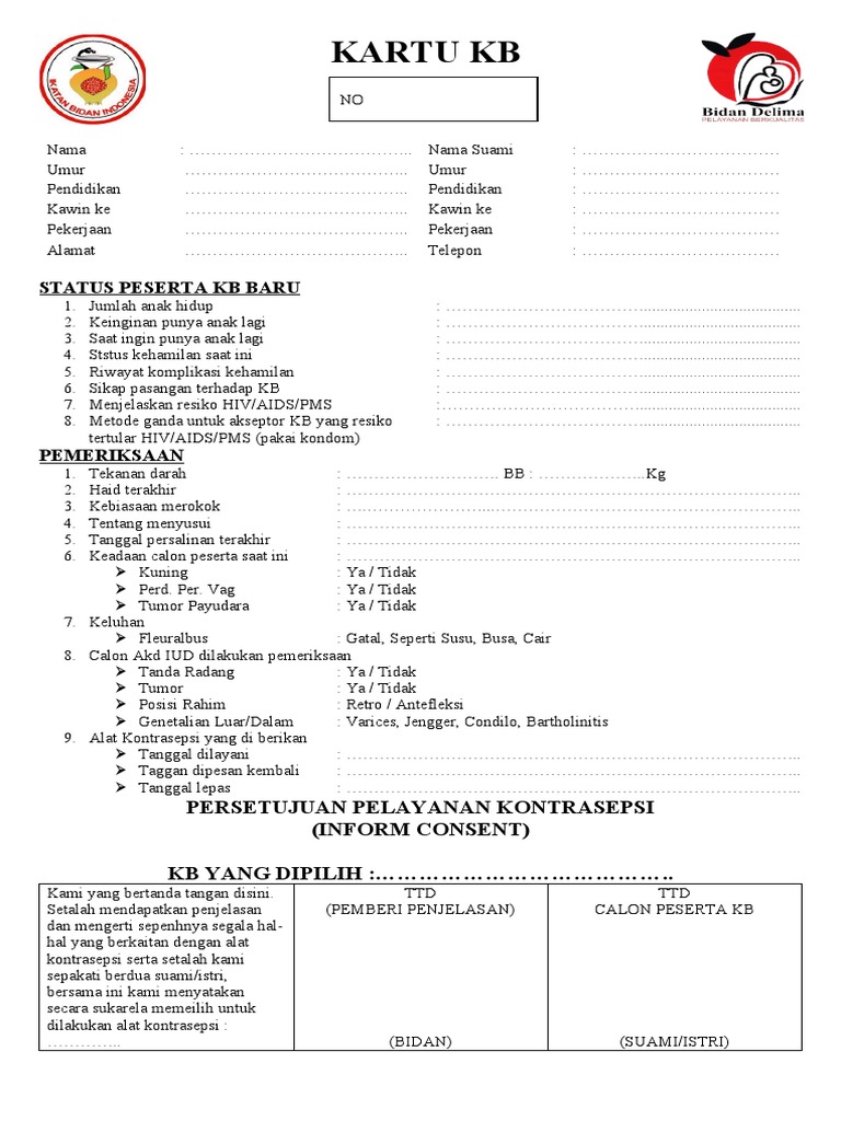 Format Kartu KB dan Informasi Penting | PDF