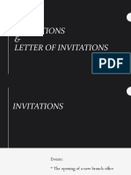 Invitations & Letter of Invitations