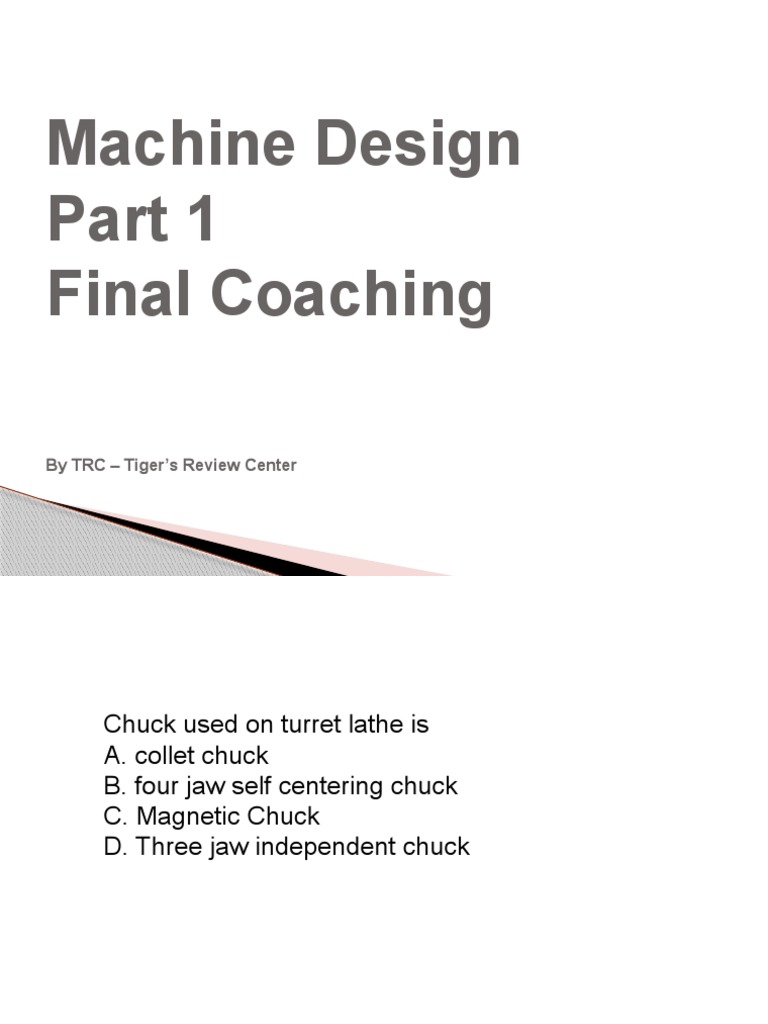 Machine Design Part 1 Final Coaching 1 | PDF