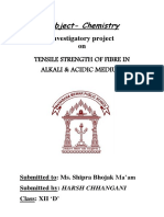 Subject-Chemistry: Tensile Strength of Fibre in Alkali & Acidic Medium