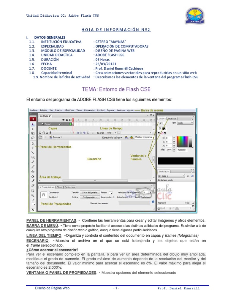 Entorno de Adobe Flash CS6 para Web | PDF | Adobe Flash | Dibujo