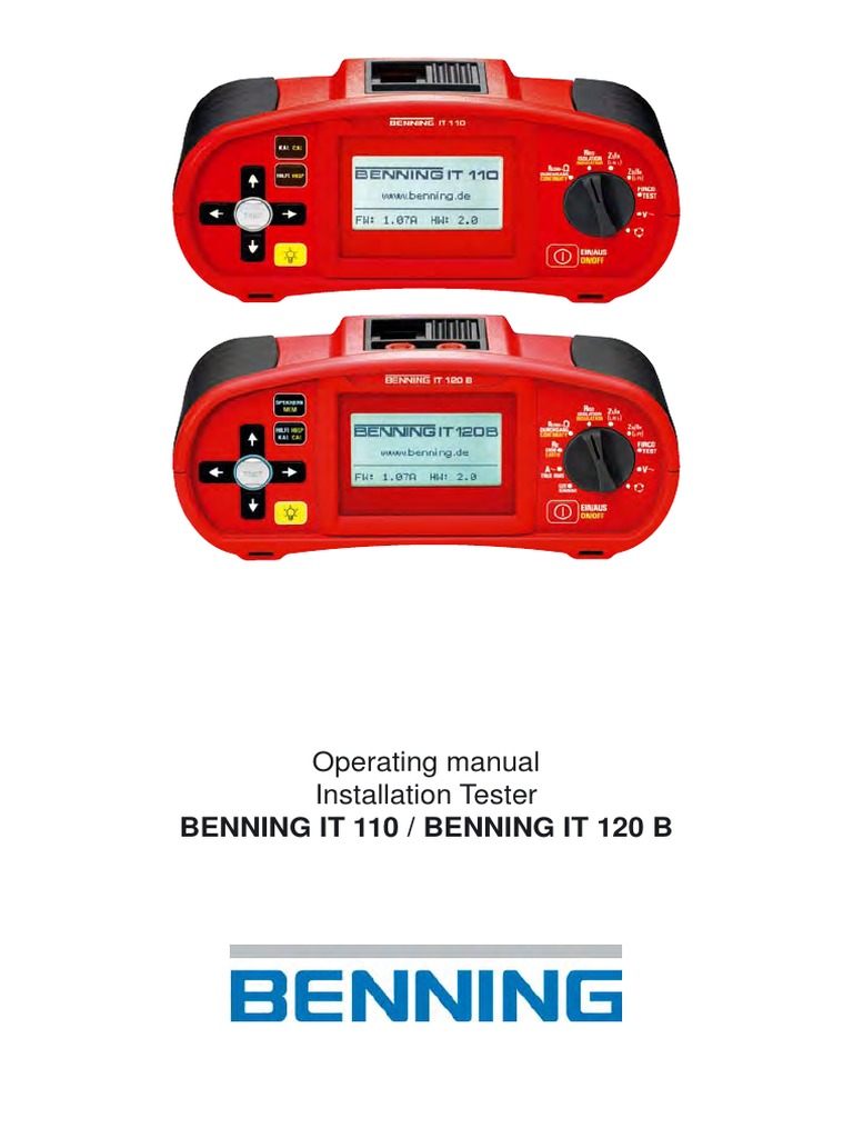 Benning It 120 B 044102 User Manual PDF Electrical Impedance
