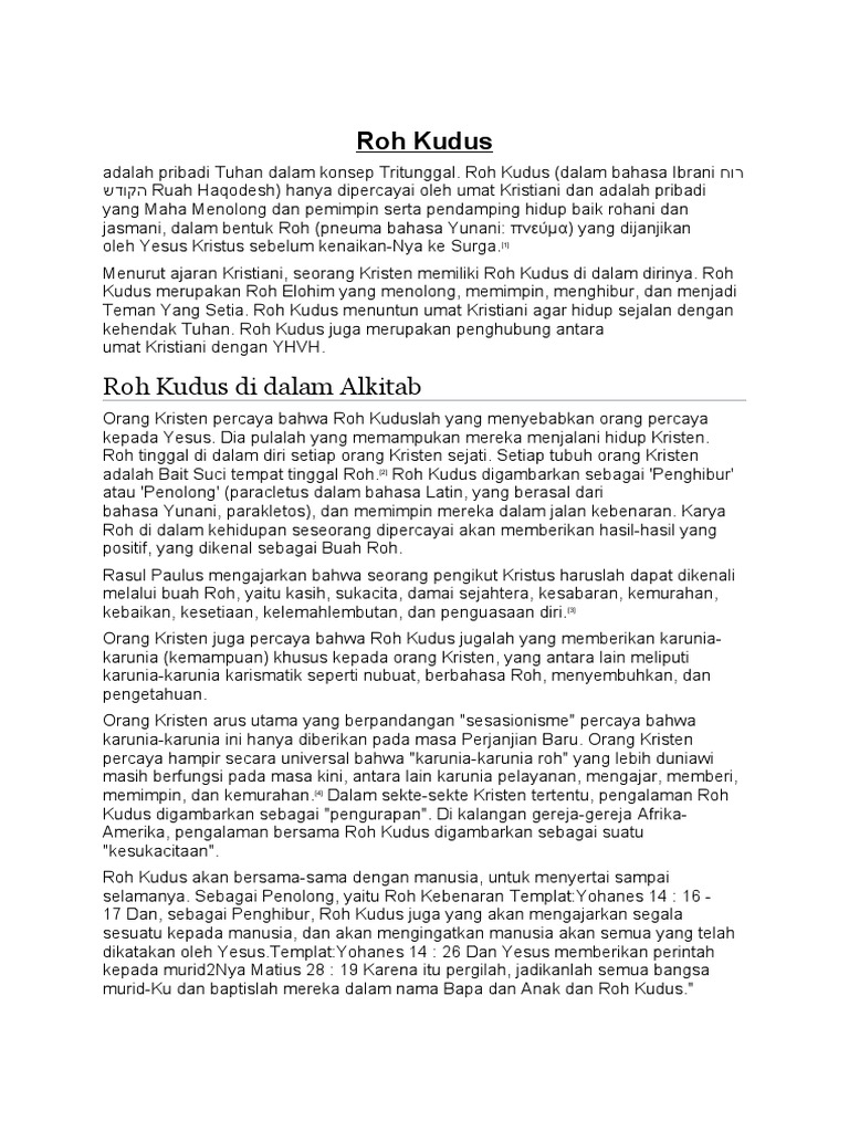 Peran dan Karunia Roh Kudus | PDF