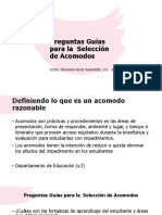 Preguntas Guías para La Selección de Acomodos: Lcda. Irlanda Ruiz Aguirre, J.D., Maed