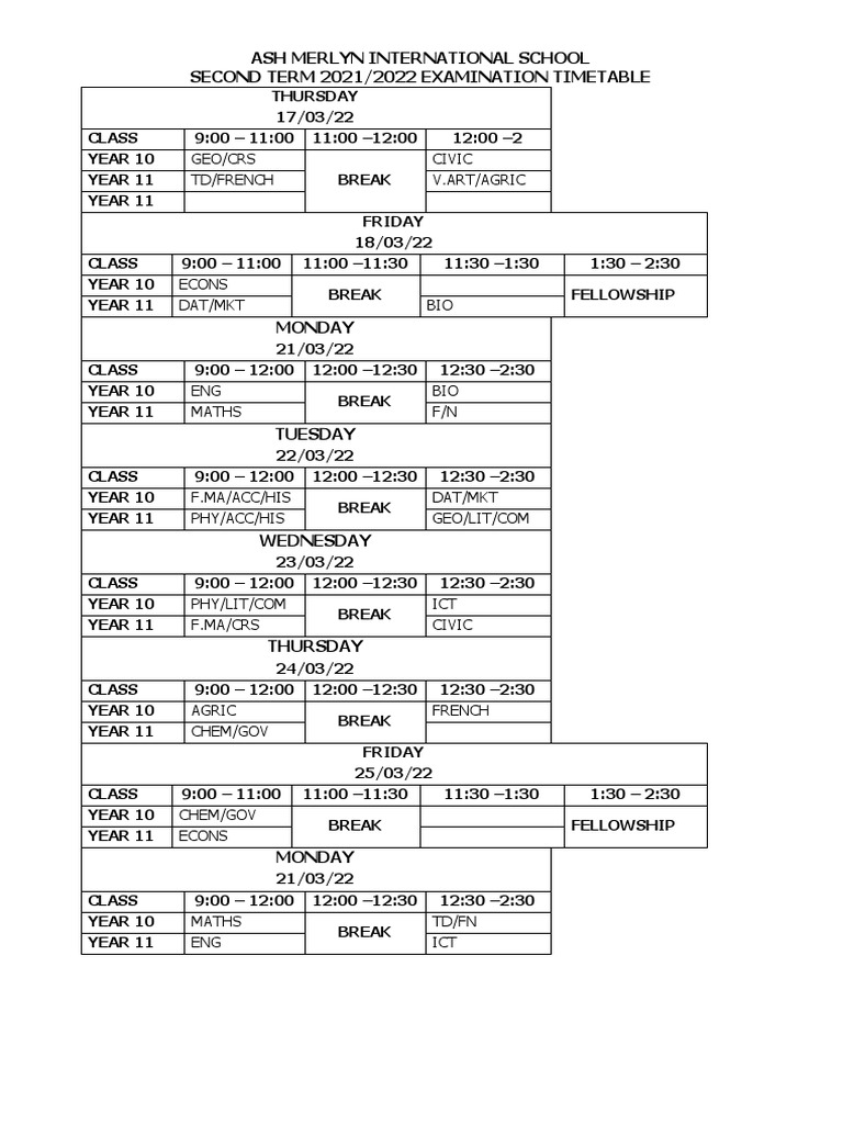 ash-merlyn-international-school-second-term-2021-2022-examination