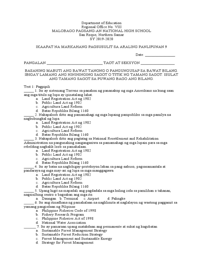 4th Quarter AP | PDF