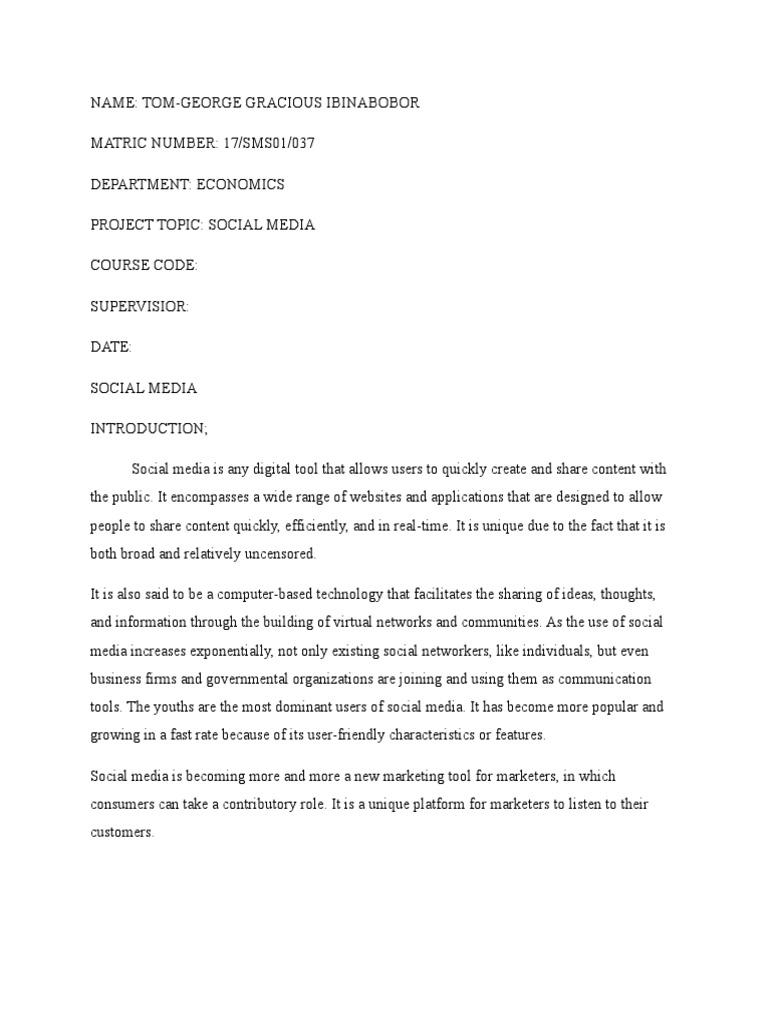 SOCIAL MEDIA Open Book Exam | PDF | Social Media | Popular Culture ...