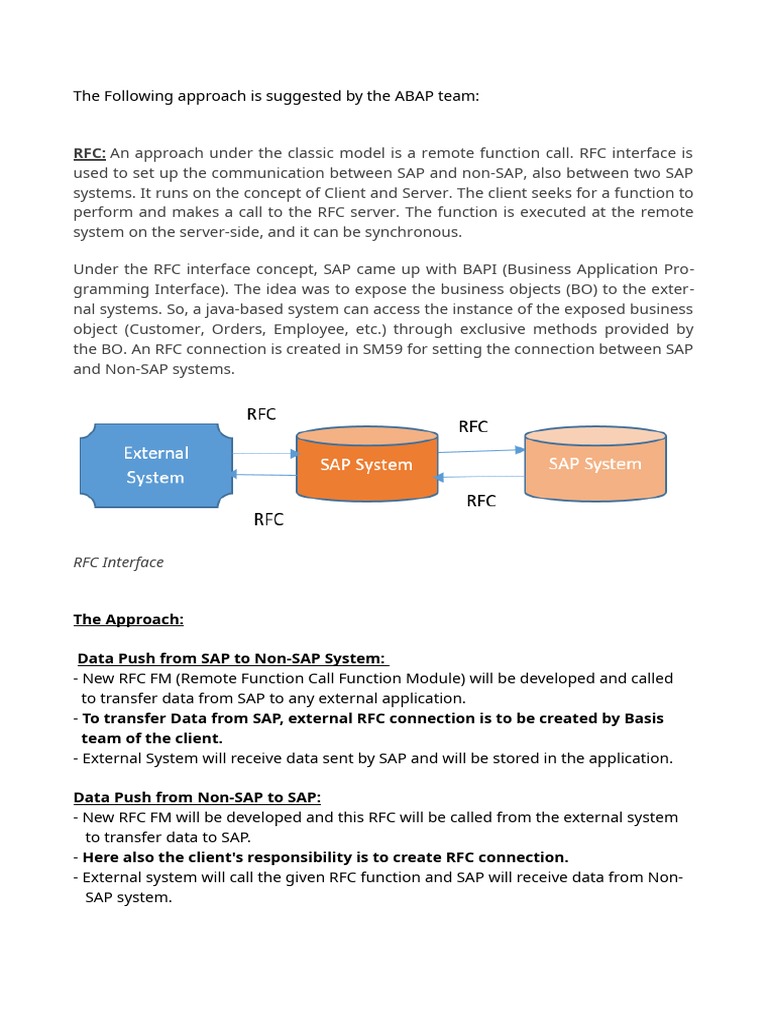 SAP RFC and BAPI Integration Guide | PDF | Business