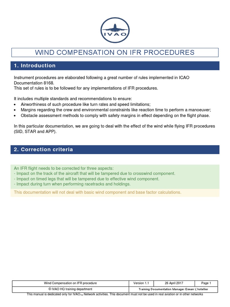 Wind Compensation On Ifr Procedures | PDF | Instrument Flight Rules ...