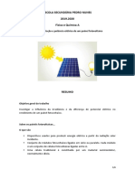 Painel fotovoltaico: influência da irradiância e tensão no rendimento