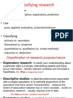 Classifying Research: - Types or Purpose