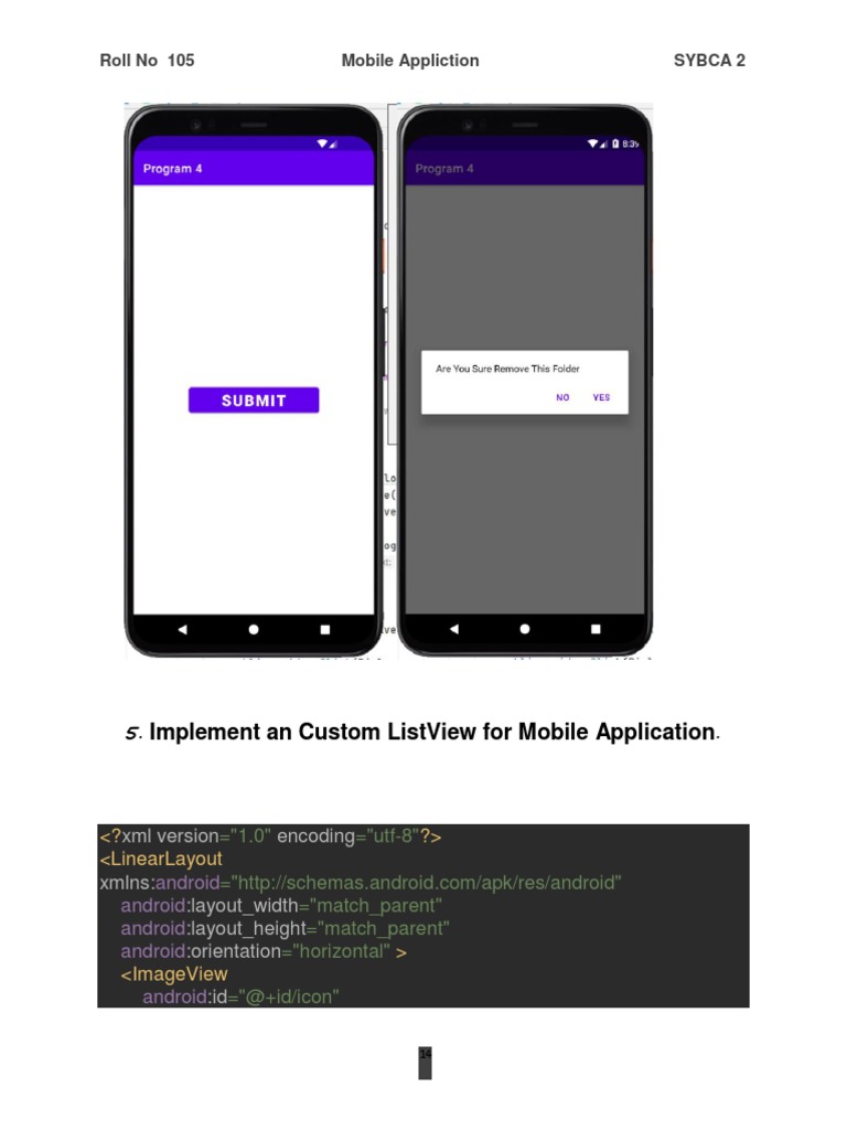Implement An Custom Listview For Mobile Application: Roll No 105 Mobile ...