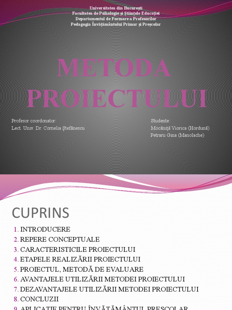 Metoda Proiectului | PDF
