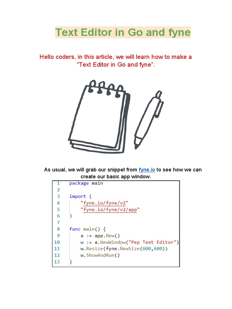 Build a Text Editor with Fyne in Go | PDF | Computer File | String ...