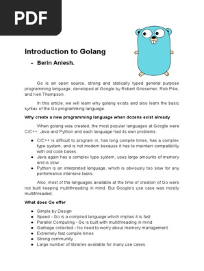 Introduction to Golang